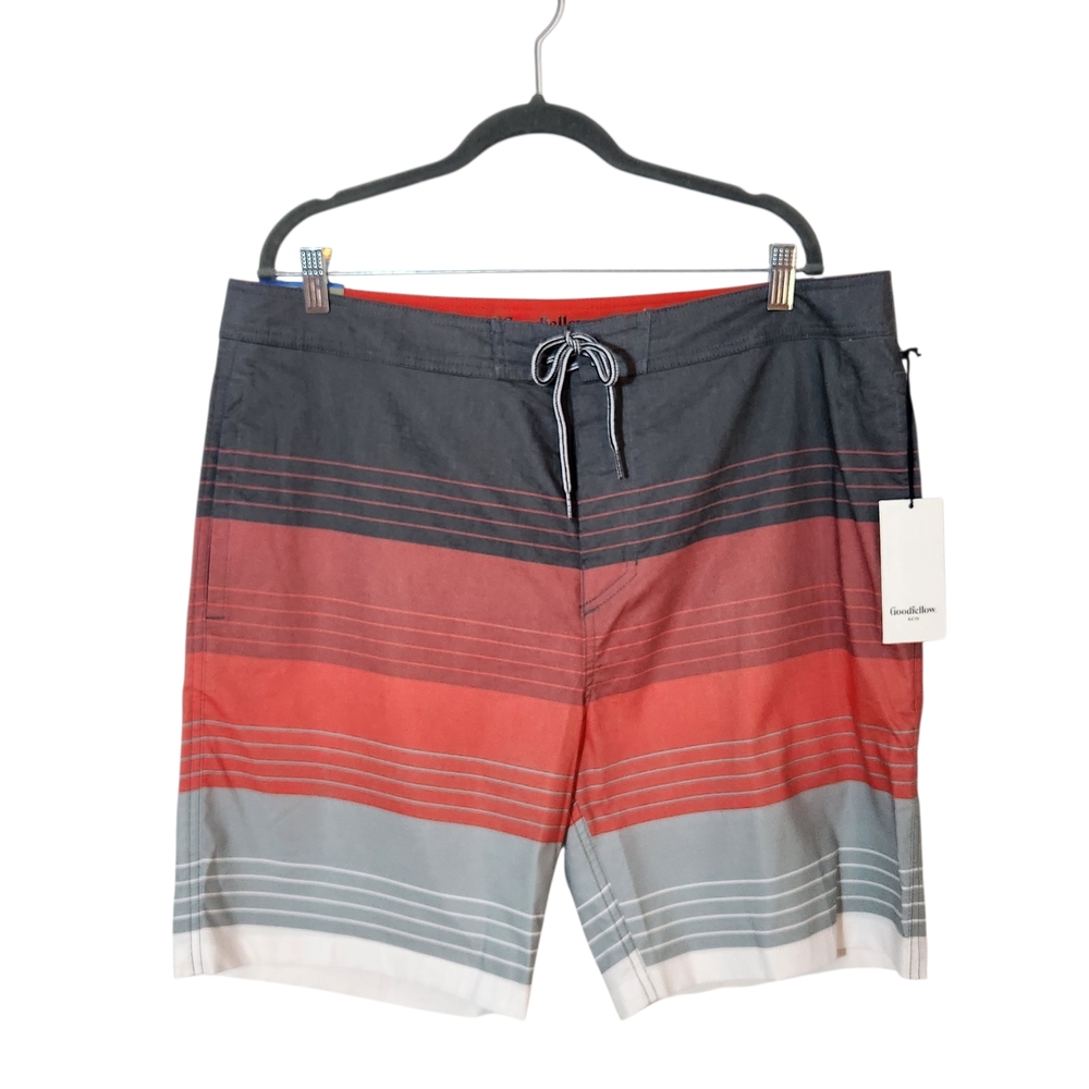 Goodfellow Red and Gray Swim Trunks Size 38 NWT